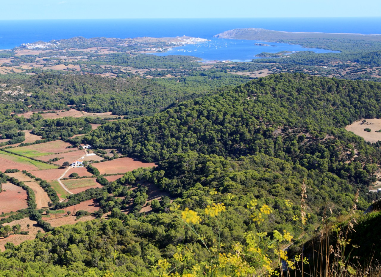 Panoramic view from the top of Monte Toro, Menorca