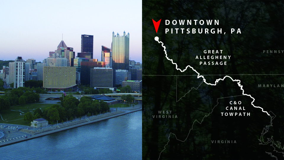 Downtown Pittsburgh, PA •	GAP MILE 150
