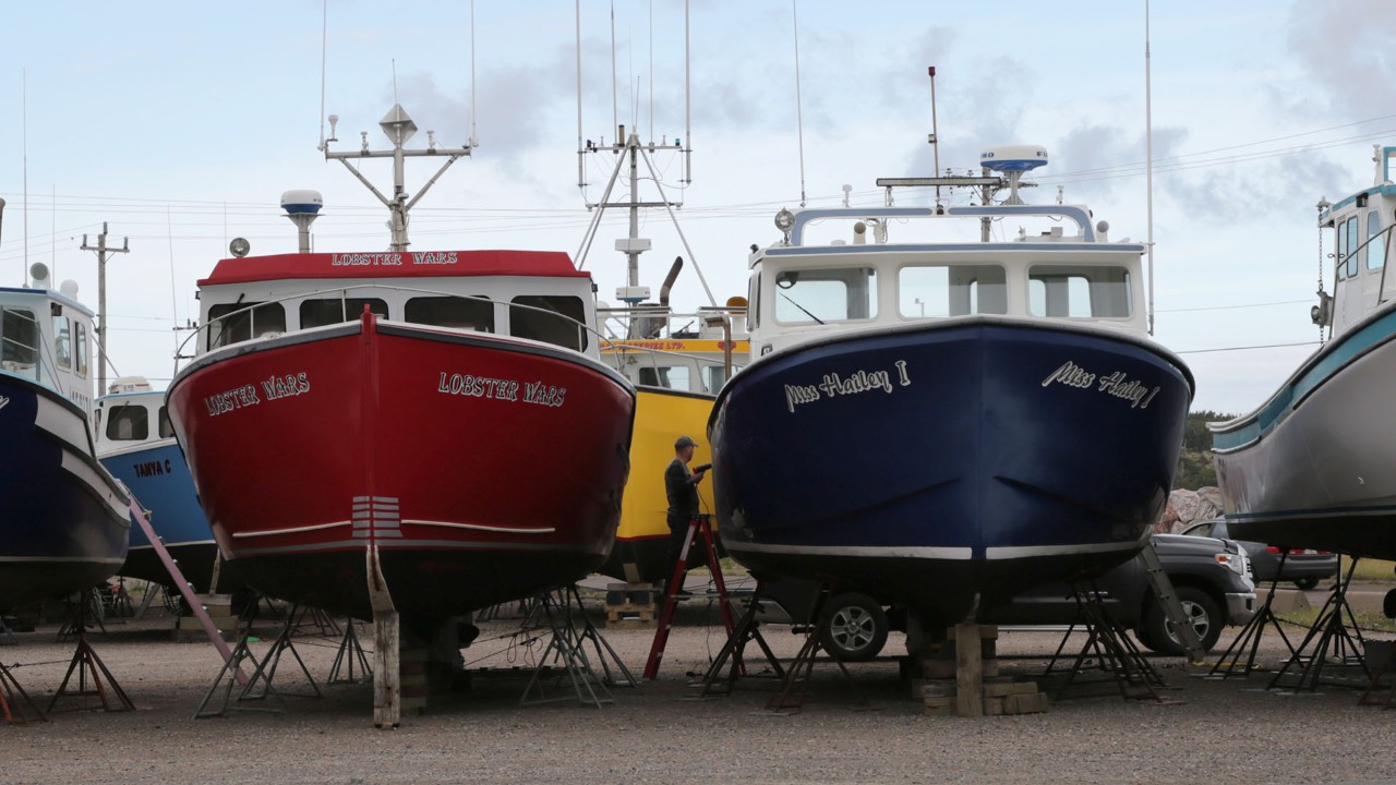 Fishing boats in Cheticamp
