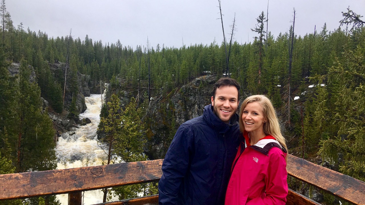 An overlook in Yellowstone National Park