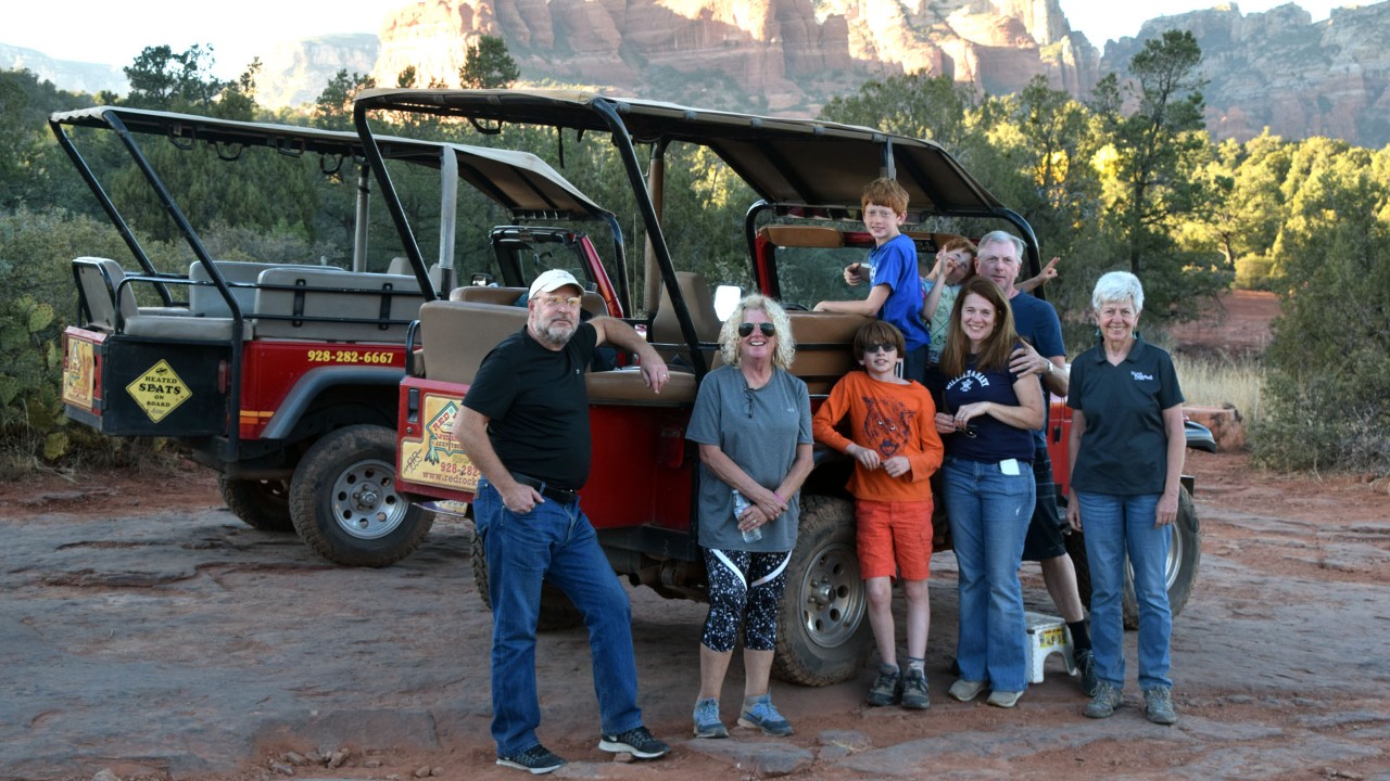 The family took a detour to Sedona, where they celebrated with a Jeep tour.