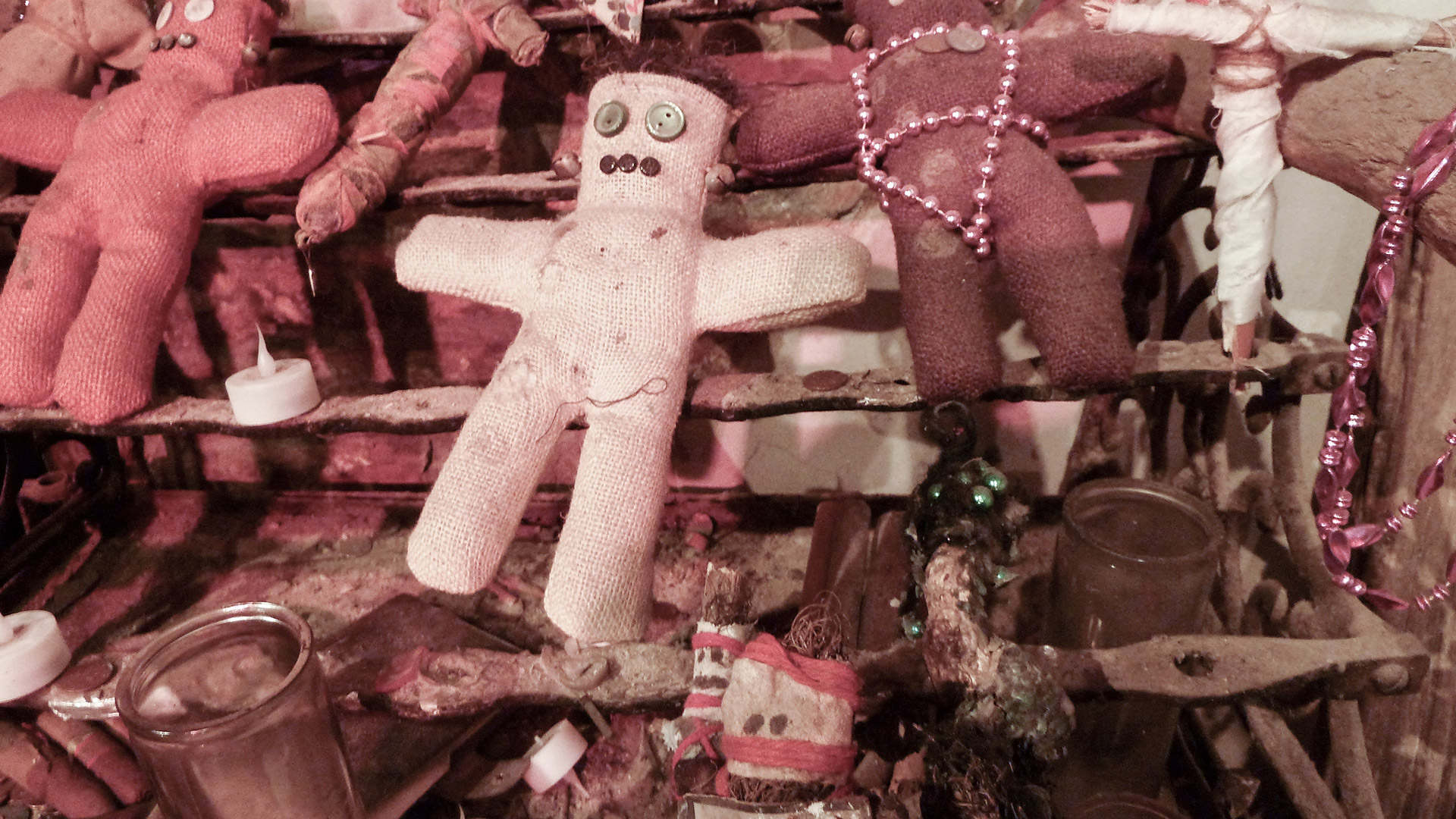 Voodoo dolls at the New Orleans Historic Voodoo Museum. Photo by Claudia Crane via Flickr